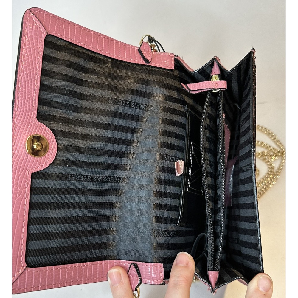 Victoria's Secret Mini Shoulder Bag Pink with Floral‎ Accent - Picture 5 of 9
